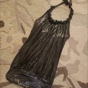 BEBE Gunmetal Metalic dress size SMALL